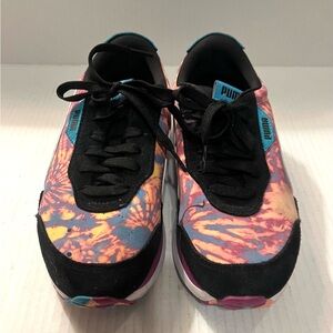 Puma Rider FV Tie Dye‎ Sneakers Athletic Shoes Women's Size 7 Colorful